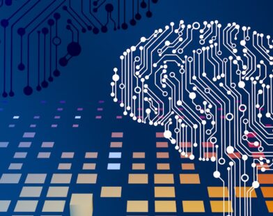 Ilustração abstrata representando compressão de tokens em LLMs - conceito de eficiência em inteligência artificial